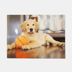 Golden Retriever met Basketball Speelgoed Deurmat