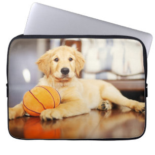 Golden Retriever met Basketball Speelgoed Laptop Sleeve