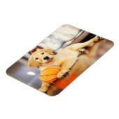 Golden Retriever met Basketball Speelgoed Magneet (Linkerzijde)