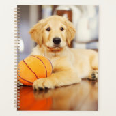 Golden Retriever met Basketball Speelgoed Planner (Voorkant)