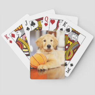 Golden Retriever met Basketball Speelgoed Pokerkaarten