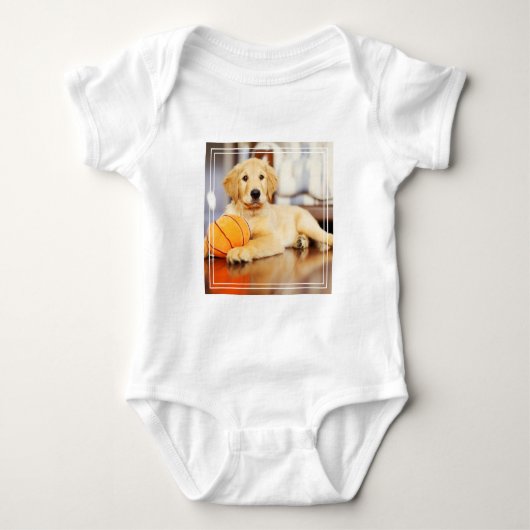 Golden Retriever met Basketball Speelgoed Romper (Voorkant)