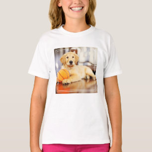 Golden Retriever met Basketball Speelgoed T-shirt