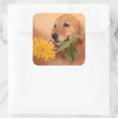 Golden Retriever met bloemige Stickers (Tas)