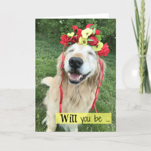 Golden Retriever met bloemkool Bridesmaid Kaart