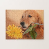 Golden Retriever met blote puzzle Legpuzzel (Horizontaal)