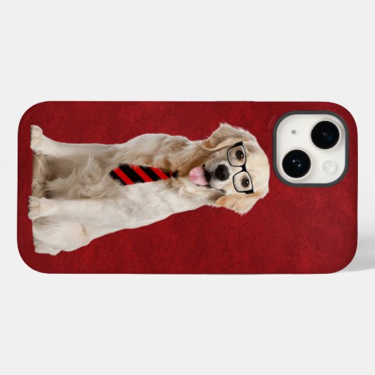 Golden retriever met bril Case-Mate iPhone case (Achterkant (horizontaal))
