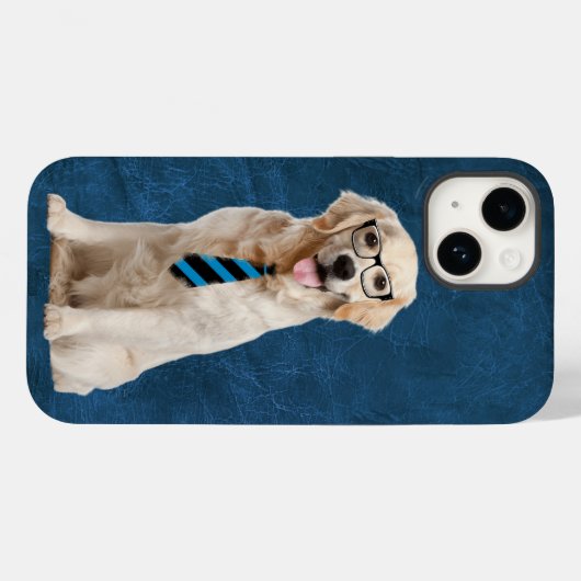 Golden retriever met bril Case-Mate iPhone case (Achterkant (horizontaal))