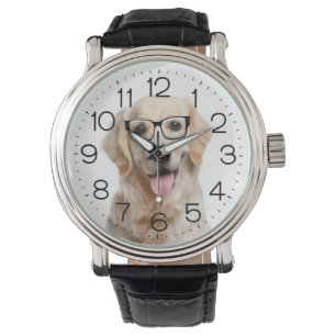Golden Retriever met bril Horloge