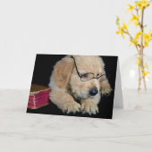 Golden Retriever met bril Kaart (Gele Bloem)