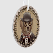 Golden Retriever met bril Ornament (voorkant)