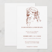 Golden Retriever met bruidshoed Kaart (Voorkant / Achterkant)