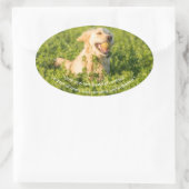 Golden Retriever met Citaat Ovale Sticker (Tas)