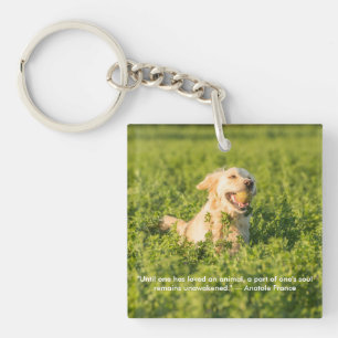Golden Retriever met Citaat Sleutelhanger