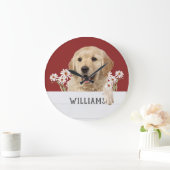 Golden Retriever met Daises Grote Klok (Huis)