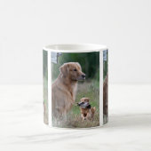 Golden Retriever met Duck Collage Mok (Center)