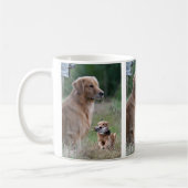 Golden Retriever met Duck Collage Mok (Links)