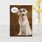 Golden Retriever met een grappig masker op leer Kaart (Gele Bloem)