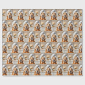 Golden Retriever met een handdoek tulband Cadeaupapier (Vlak)
