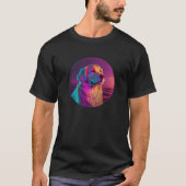 Golden Retriever met een  jaren 80 esthetiek T-shirt (Voorkant)