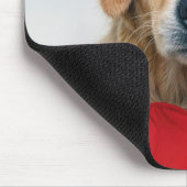 Golden Retriever Met een Rode Hartkussen Muismat (Hoek)