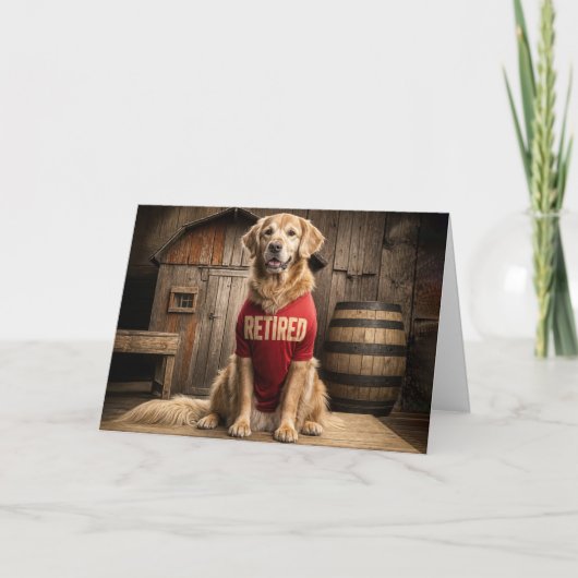 Golden Retriever met een rood Shirt Kaart (Voorkant)