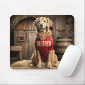 Golden Retriever met een rood Shirt Muismat (Met muis)