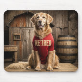 Golden Retriever met een rood Shirt Muismat (Voorkant)