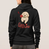 Golden retriever met een roos. Wees van mij Hoodie (Achterkant)