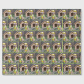 Golden Retriever met een veiligheidshard Pet Cadeaupapier (Vlak)