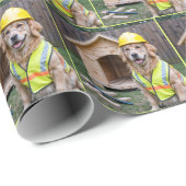 Golden Retriever met een veiligheidshard Pet Cadeaupapier (Rol Hoek)