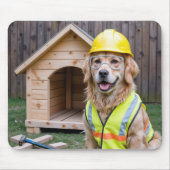 Golden Retriever met een veiligheidshard Pet Muismat (Voorkant)