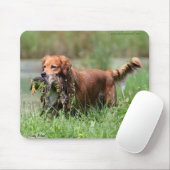 Golden Retriever met eend Mousepad Muismat (Met muis)