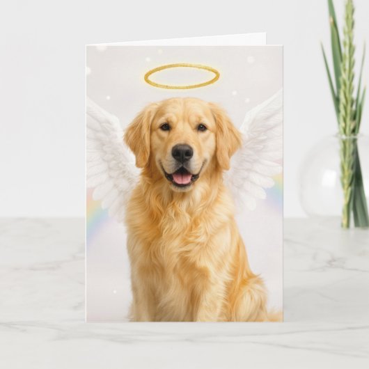 Golden Retriever met engelenvleugels Kaart (Voorkant)