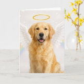Golden Retriever met engelenvleugels Kaart (Gele Bloem)