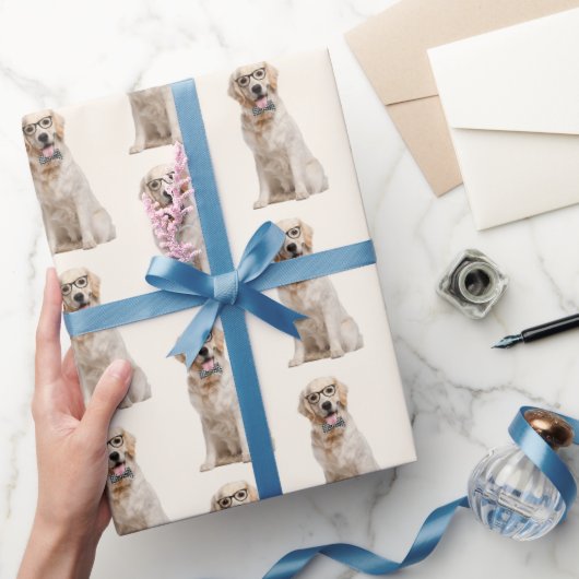 Golden Retriever met Eyeglasses Cadeaupapier (Geschenken)