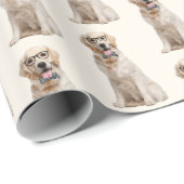 Golden Retriever met Eyeglasses Cadeaupapier (Rol Hoek)