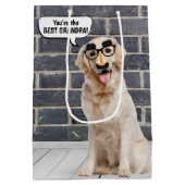 Golden Retriever met Funny Mask Birthday Medium Cadeauzakje (Achterkant)