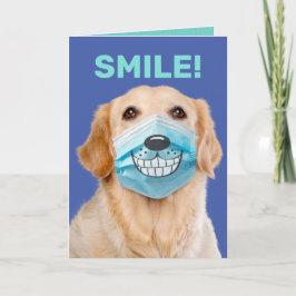 Golden Retriever met glimlachend masker - SMILE! Kaart