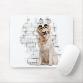Golden Retriever met grappig masker Muismat (Met muis)