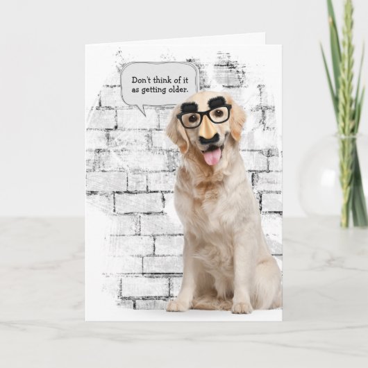 Golden Retriever met grappige maskerverjaardag Kaart (Voorkant)