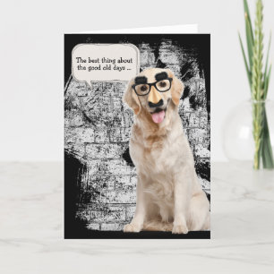 Golden Retriever met grappige maskerverjaardag Kaart