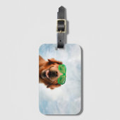 Golden Retriever met groene zonnebril Bagagelabel (Voorkant (verticaal))