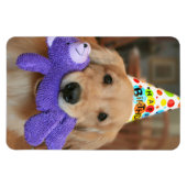 Golden Retriever met Happy Birthday Pet en Speelgo Magneet (Horizontaal)