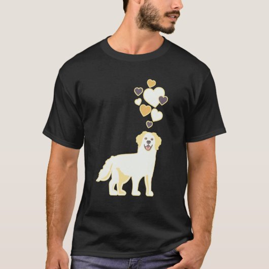 Golden Retriever Met Harten T-shirt (Voorkant)