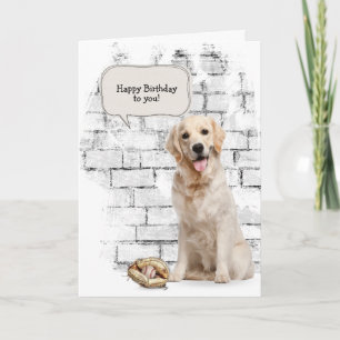 Golden Retriever met honkbal en handschoen Kaart