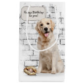 Golden Retriever met honkbal en handschoen Klein Cadeauzakje (Voorkant)
