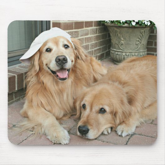 Golden Retriever met honkbalPet Muismat (Voorkant)