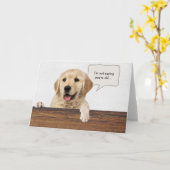 golden retriever met humor verjaardagstekst bubble kaart (Gele Bloem)