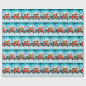 Golden Retriever met kerstcadeaus Cadeaupapier (Vlak)